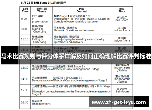 马术比赛规则与评分体系详解及如何正确理解比赛评判标准